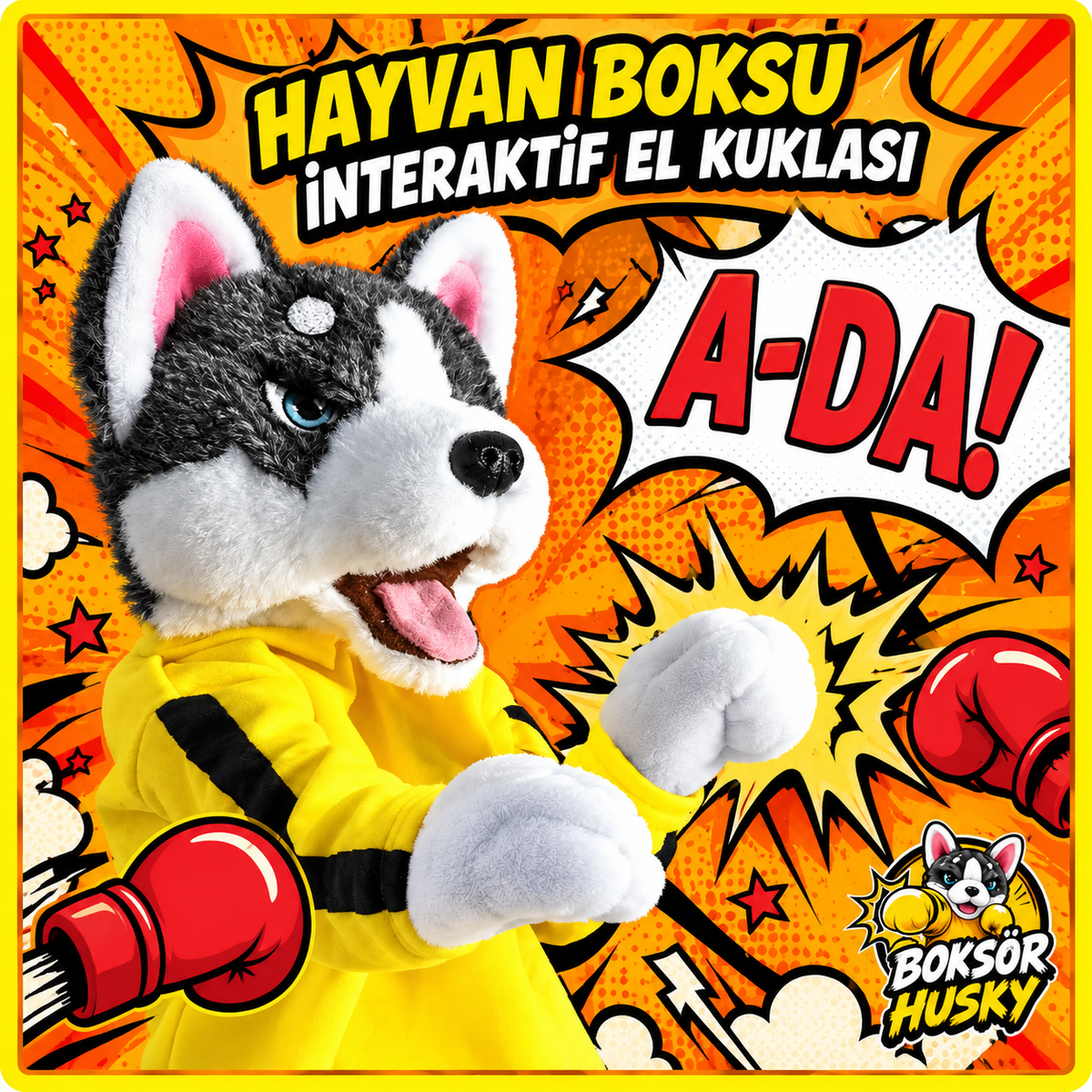 Boksör Husky Peluş Oyuncak