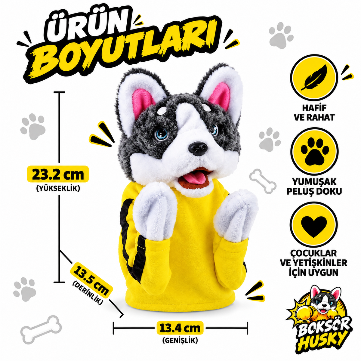 Boksör Husky Peluş Oyuncak